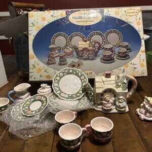 Vintage Alton Country Cottage Bear miniature tea set 18 pcs excellent condition